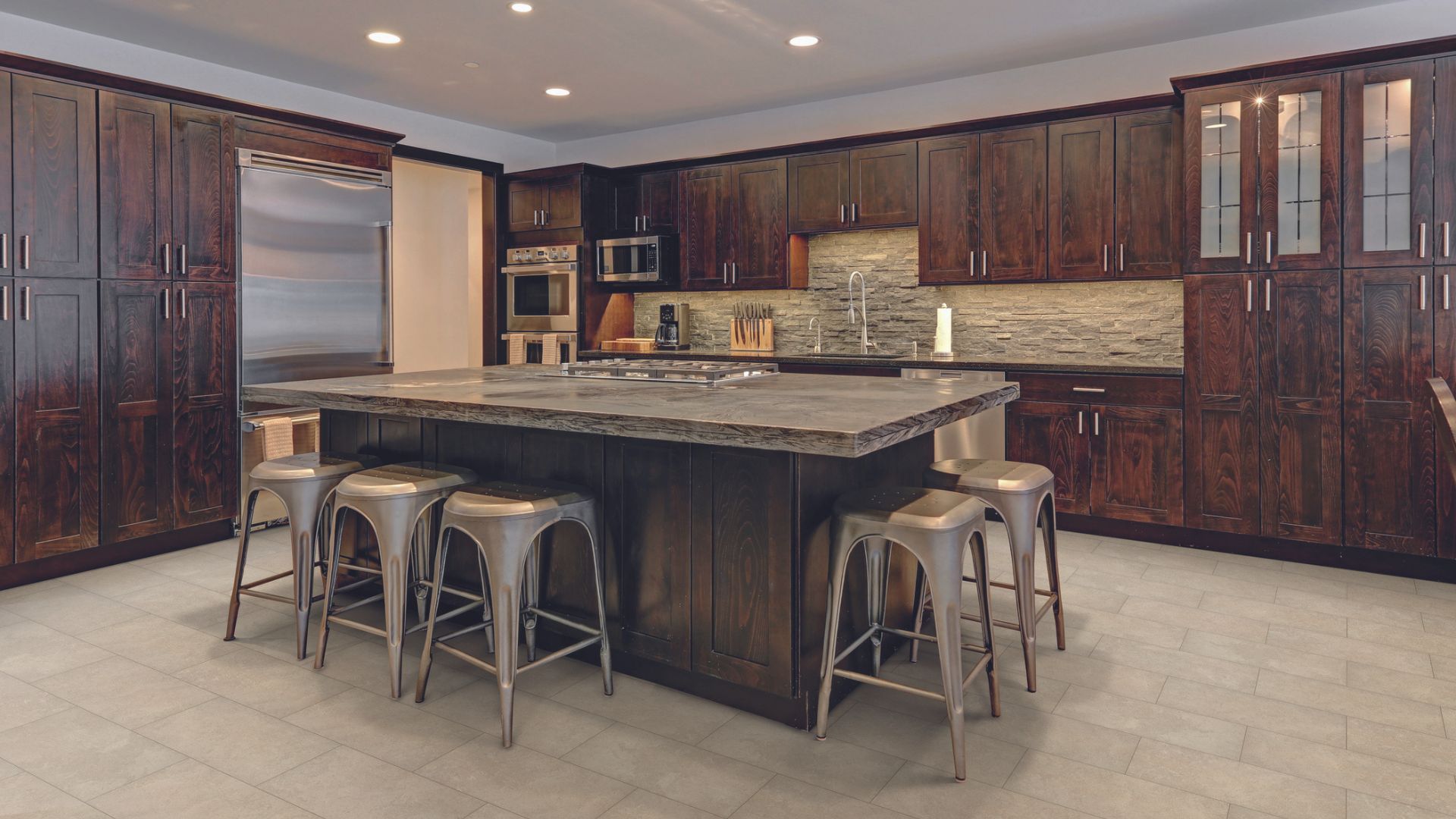 Cabinets in a rustic kitchen.